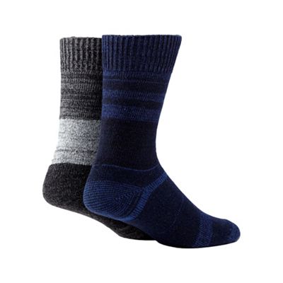 Pack of of two blue space dye boot socks
